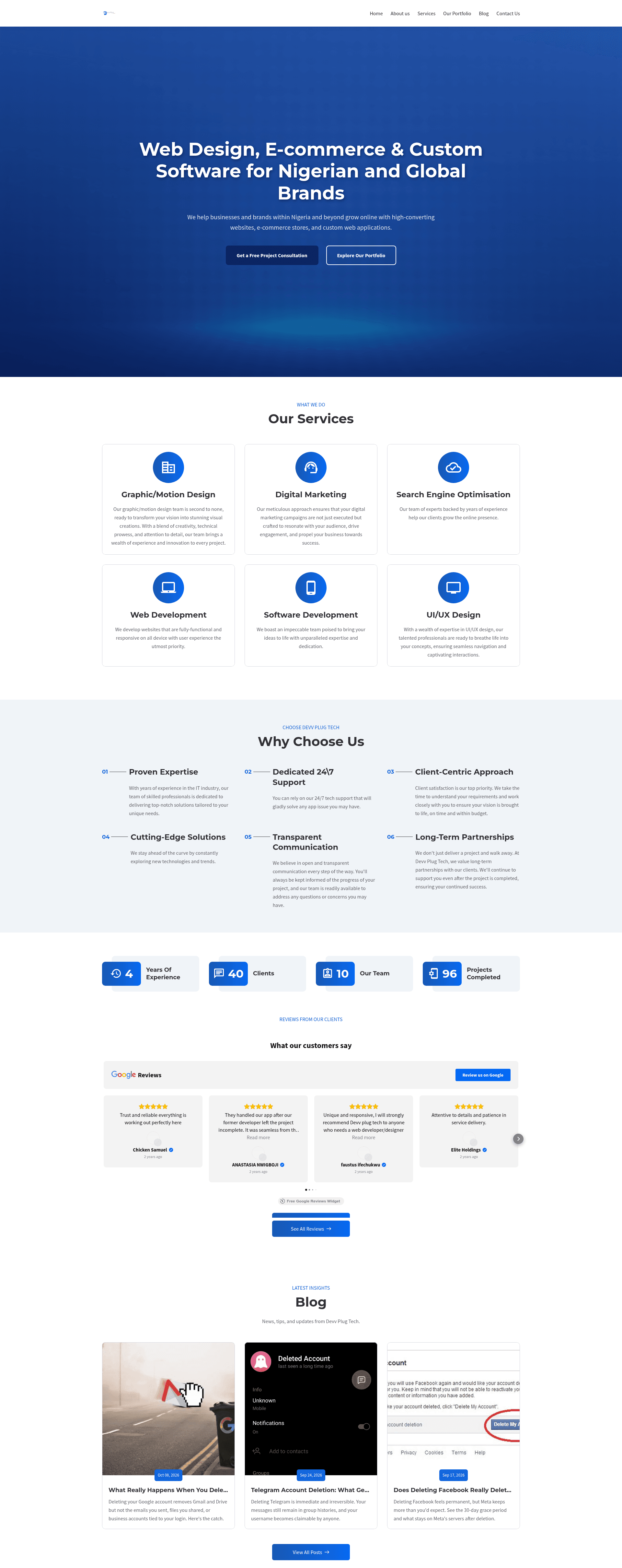 Web Design Agency in Enugu Nigeria - Devv Plug Tech website screenshot