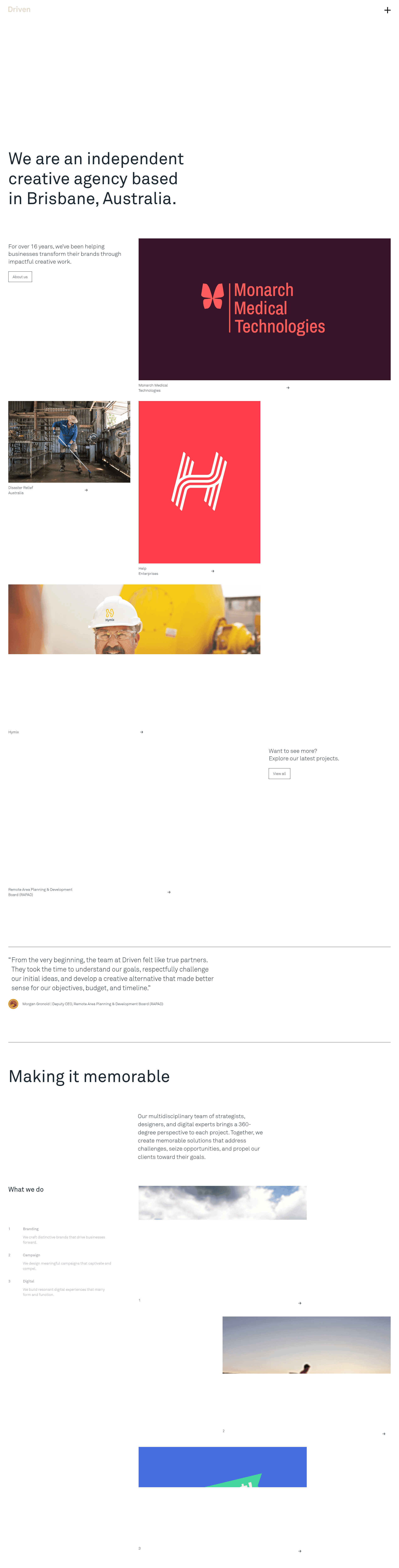 Driven website screenshot