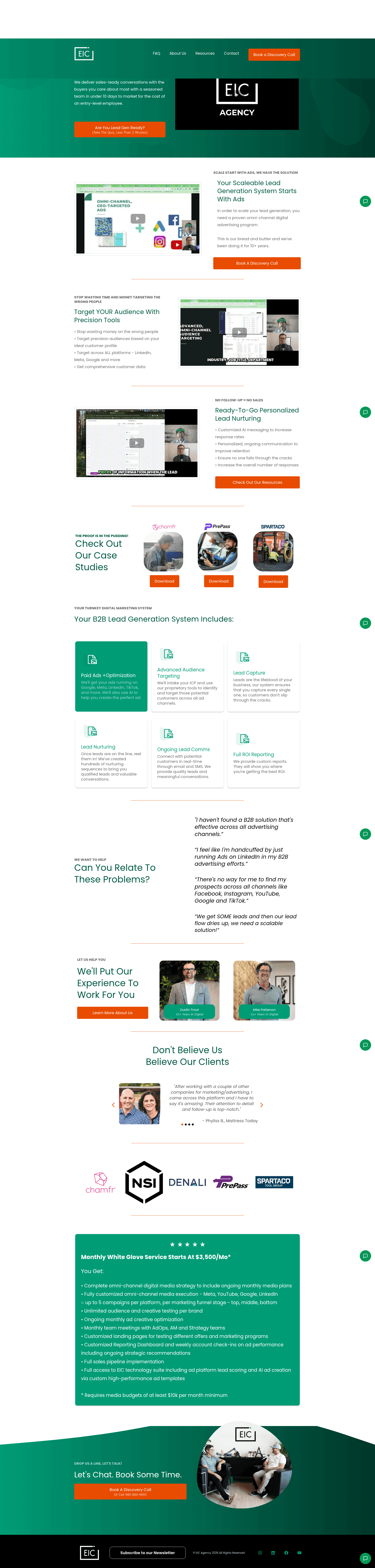 EIC Agency website screenshot
