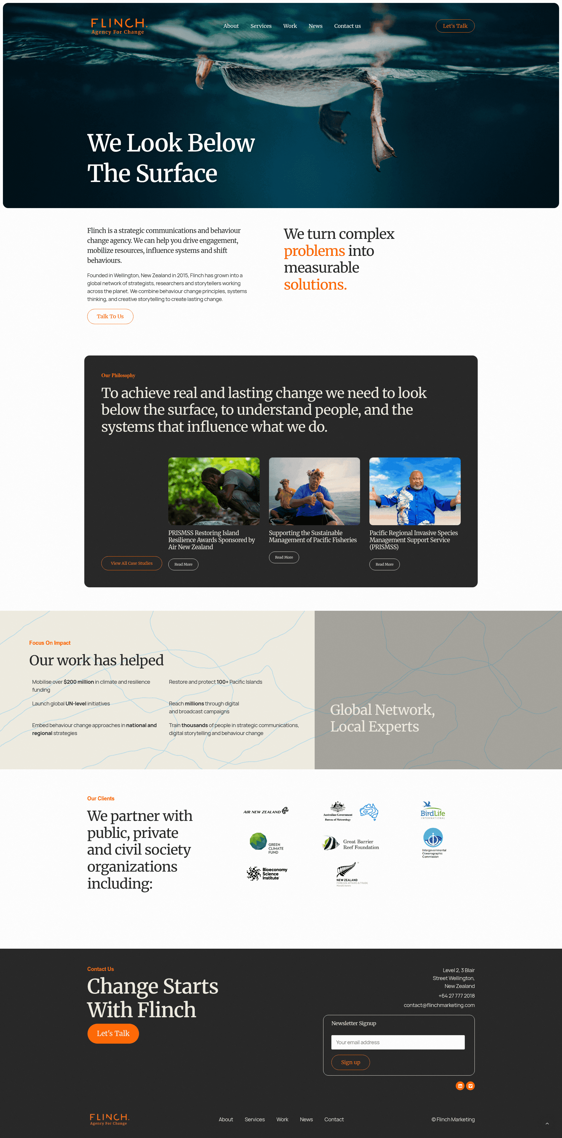 Flinch website screenshot