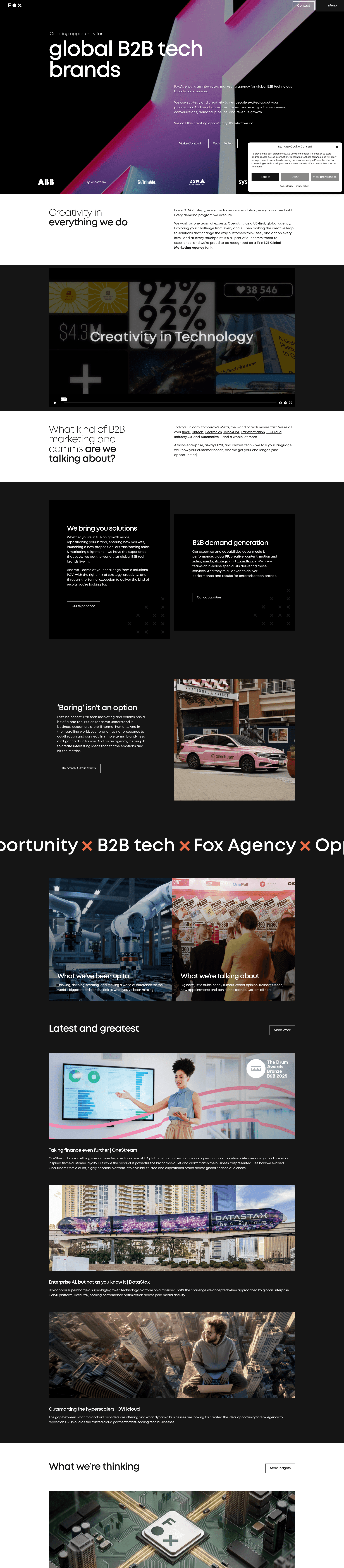 Fox Agency website screenshot
