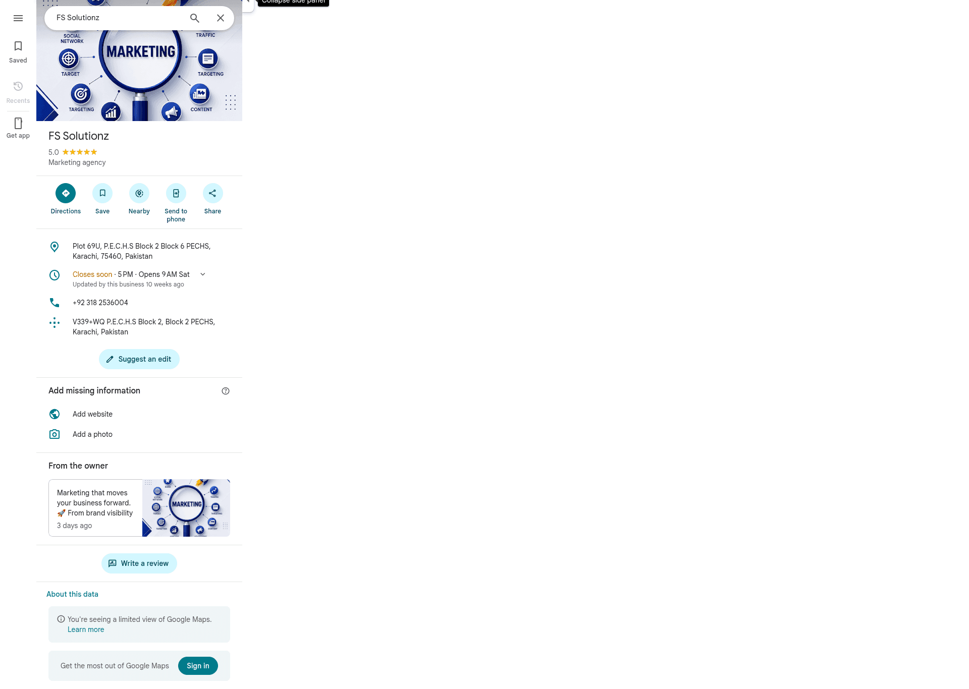 FS Solutionz website screenshot