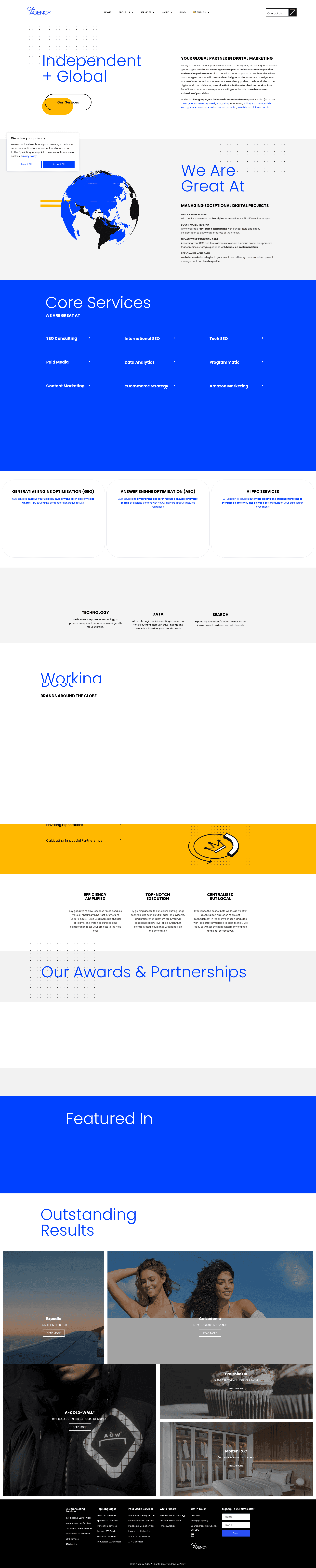 GA Agency website screenshot