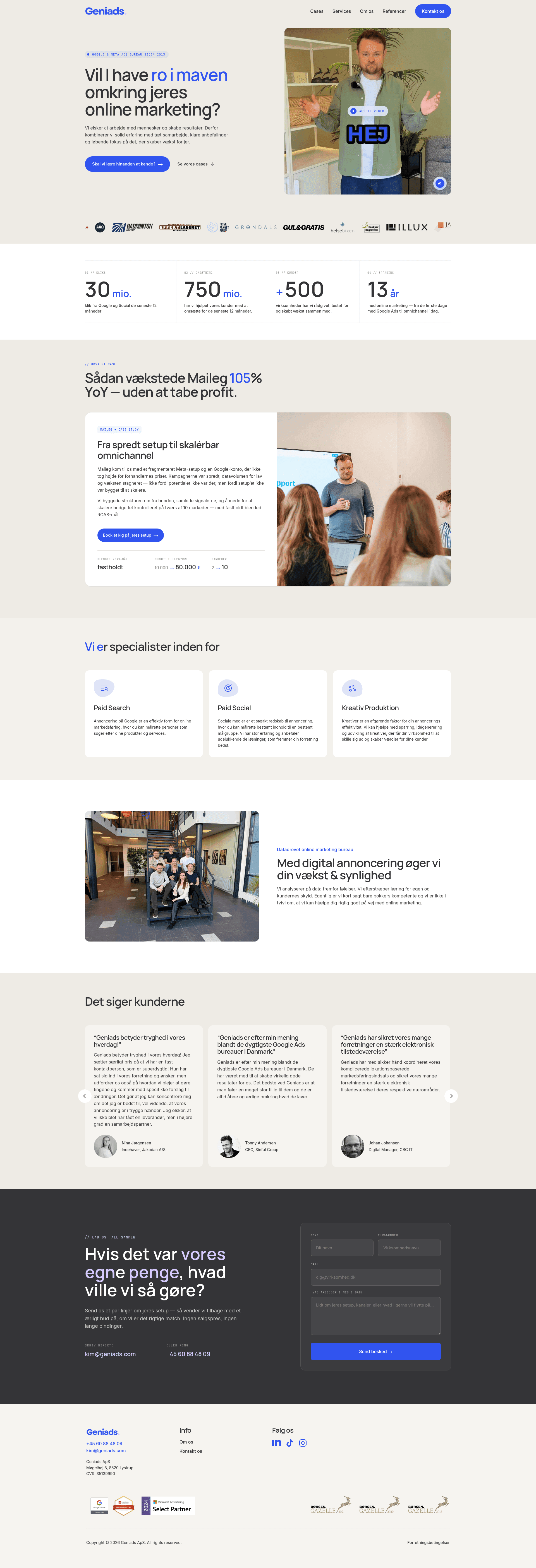 Geniads website screenshot