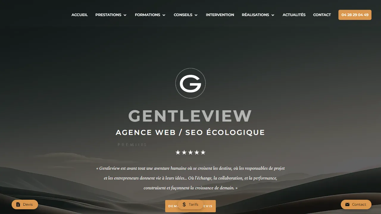 Gentleview website screenshot