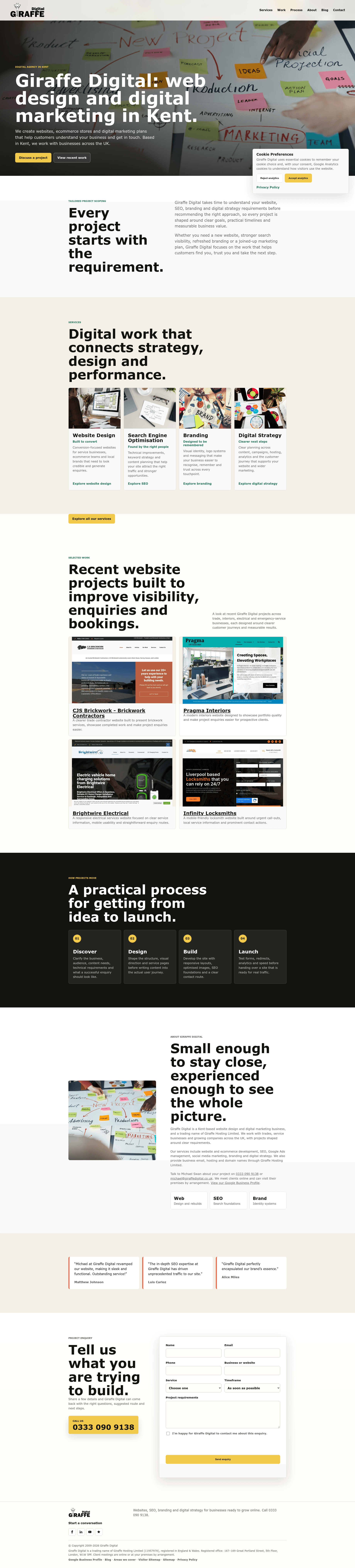 Giraffe Digital website screenshot