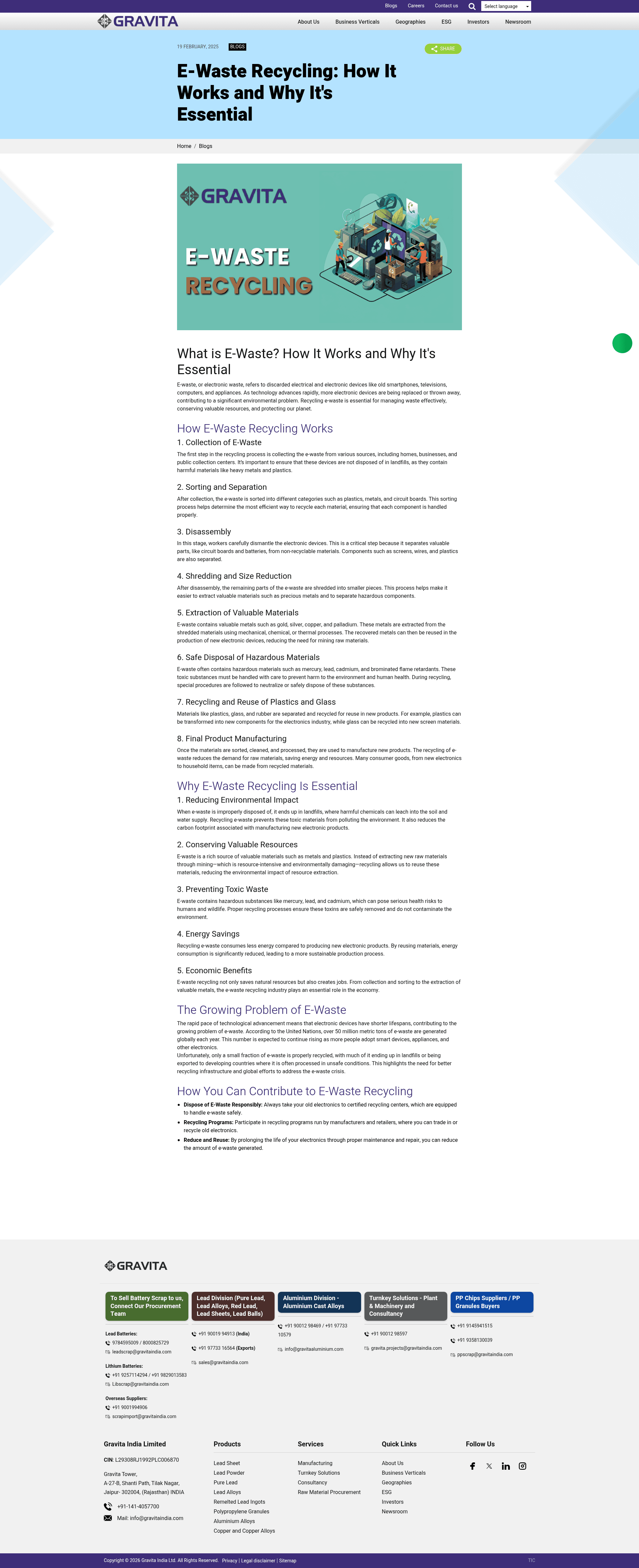 Gravita India website screenshot
