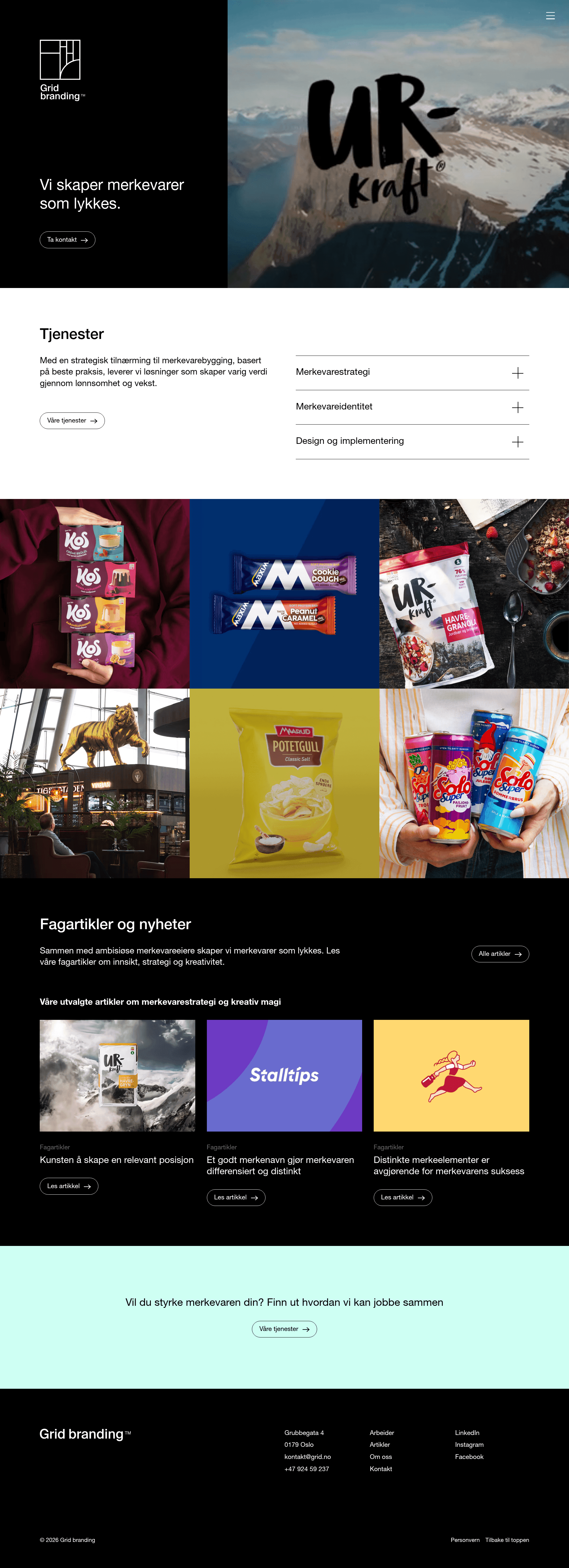 Grid design website screenshot