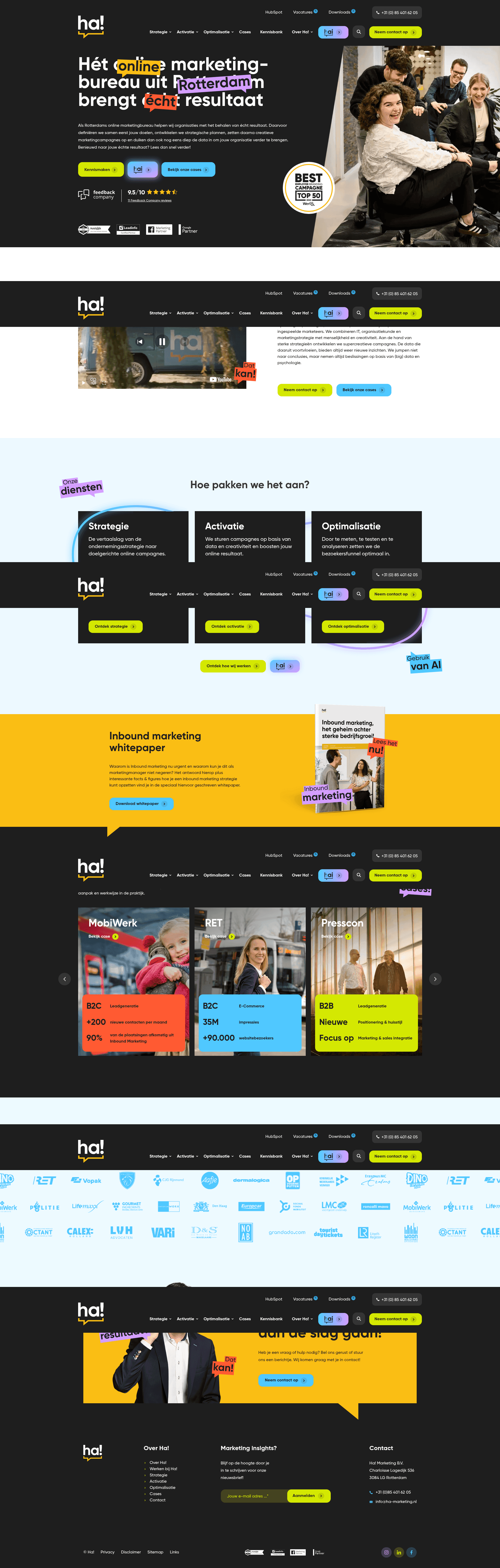 Ha! website screenshot