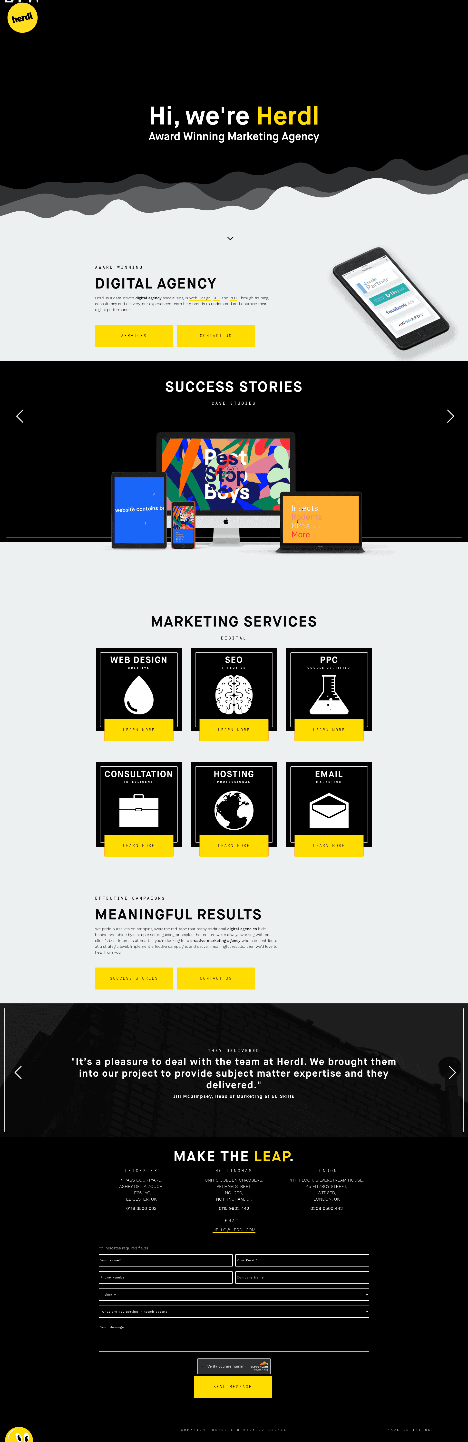 Herdl website screenshot