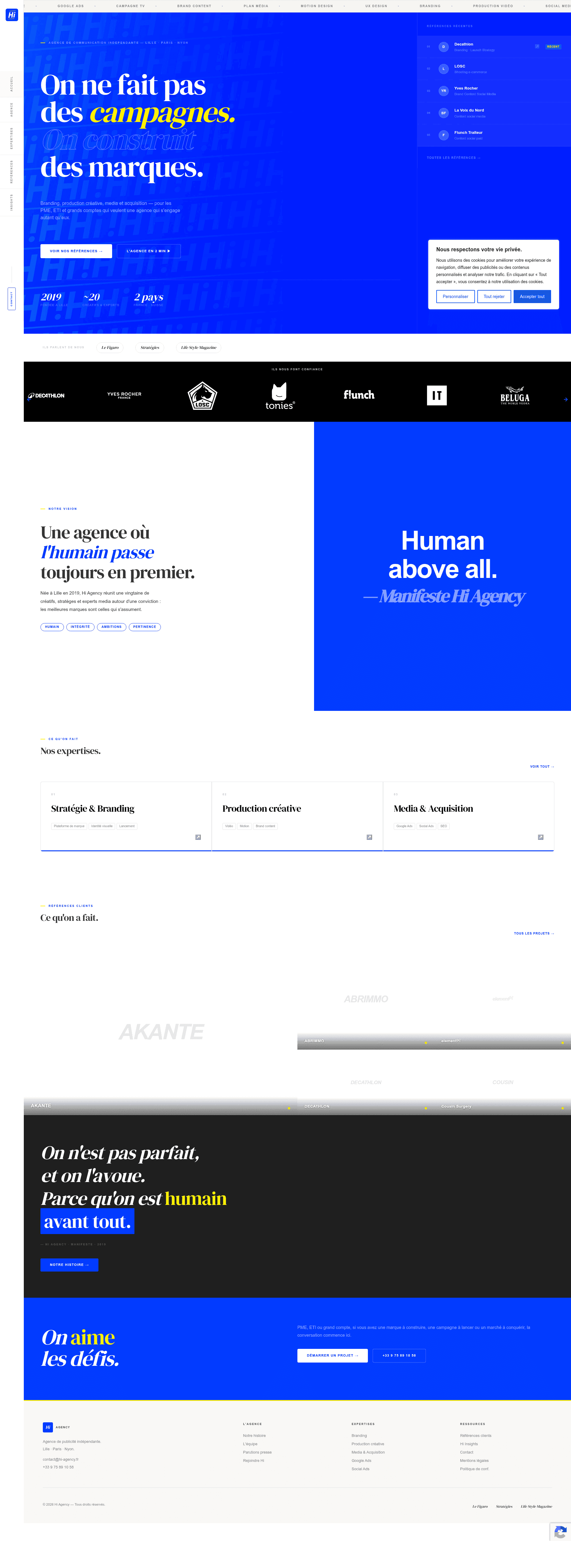 Hi agency website screenshot