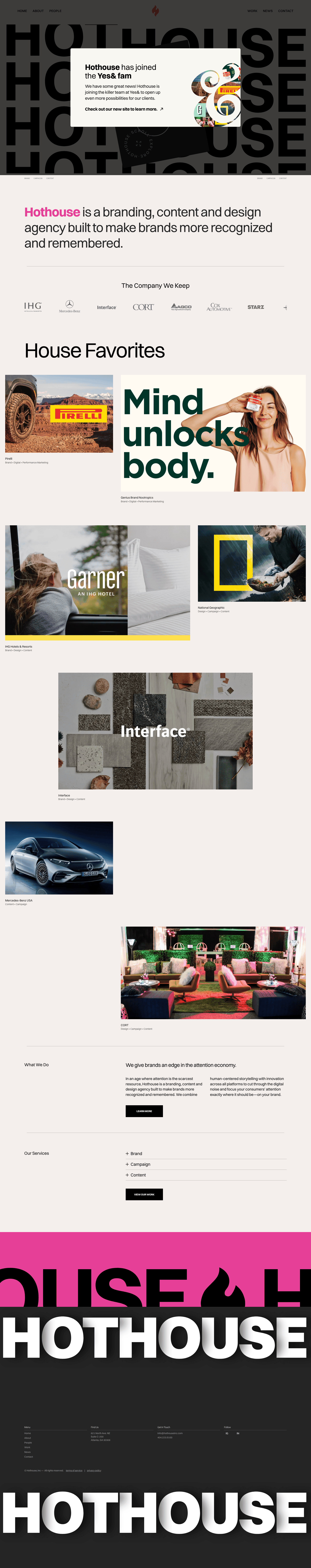 Hothouse website screenshot