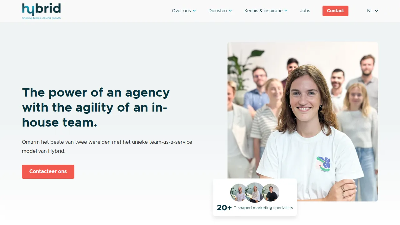 Hybrid website screenshot
