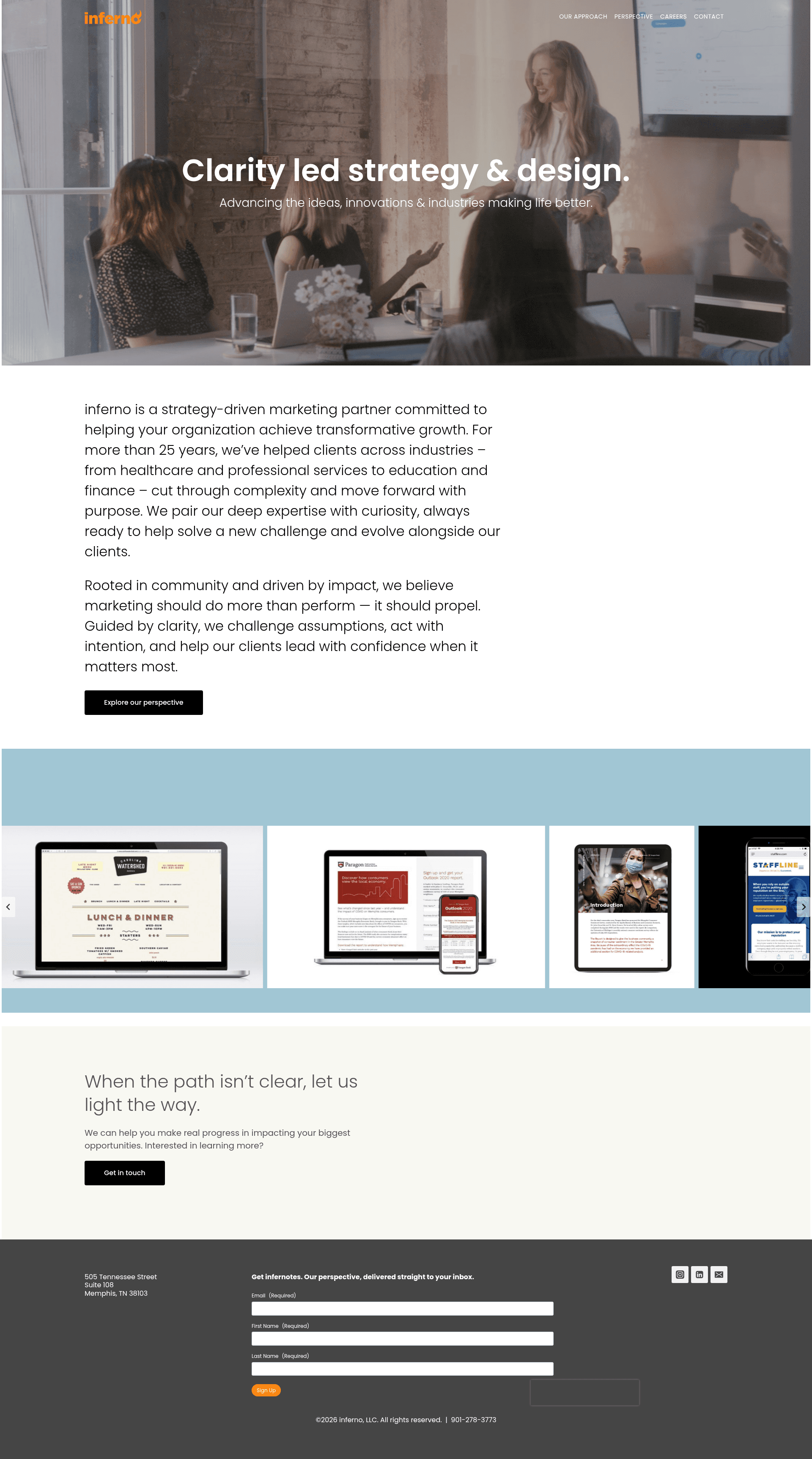 inferno website screenshot