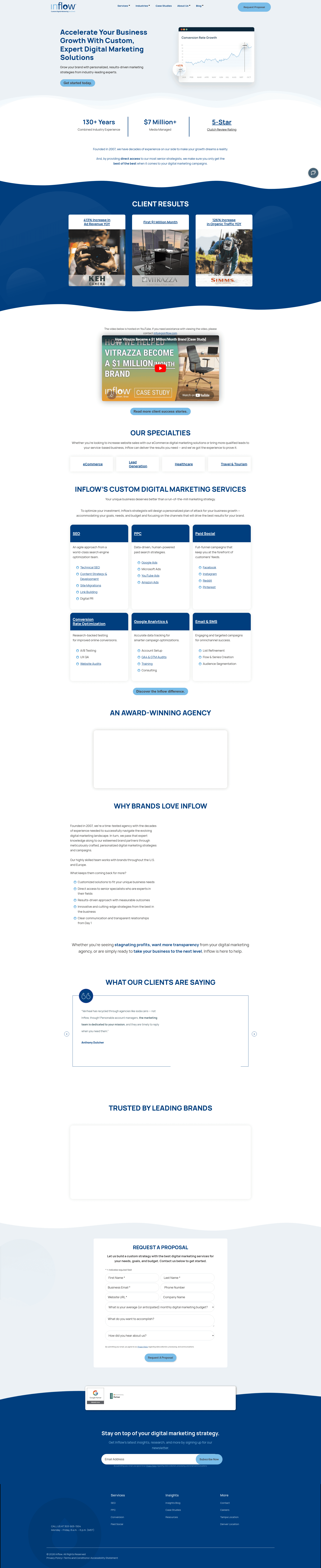 Inflow website screenshot