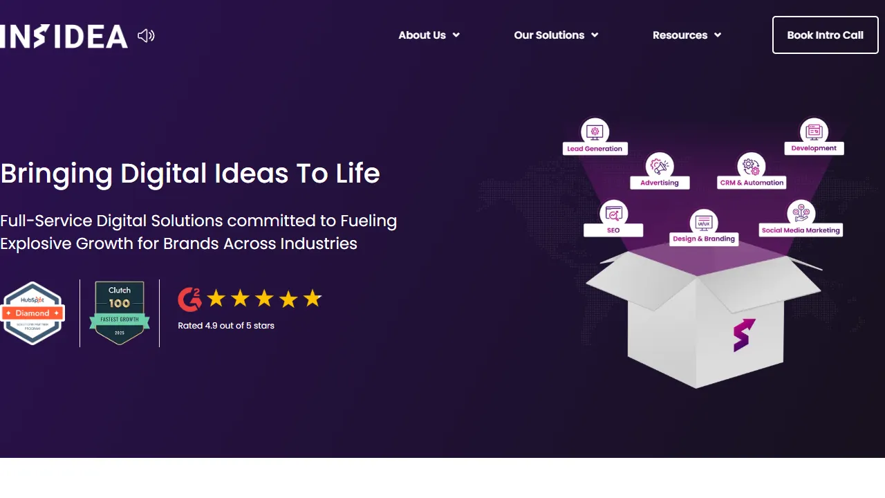 Insidea website screenshot