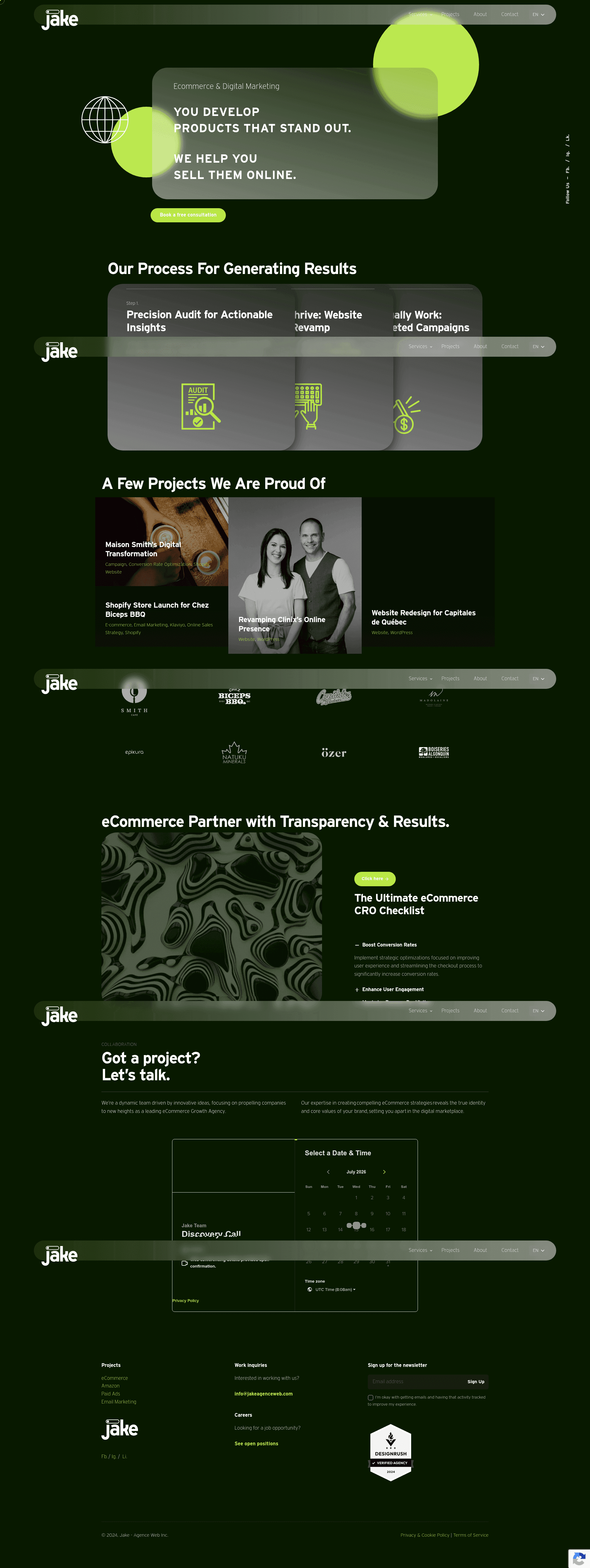 Jake website screenshot