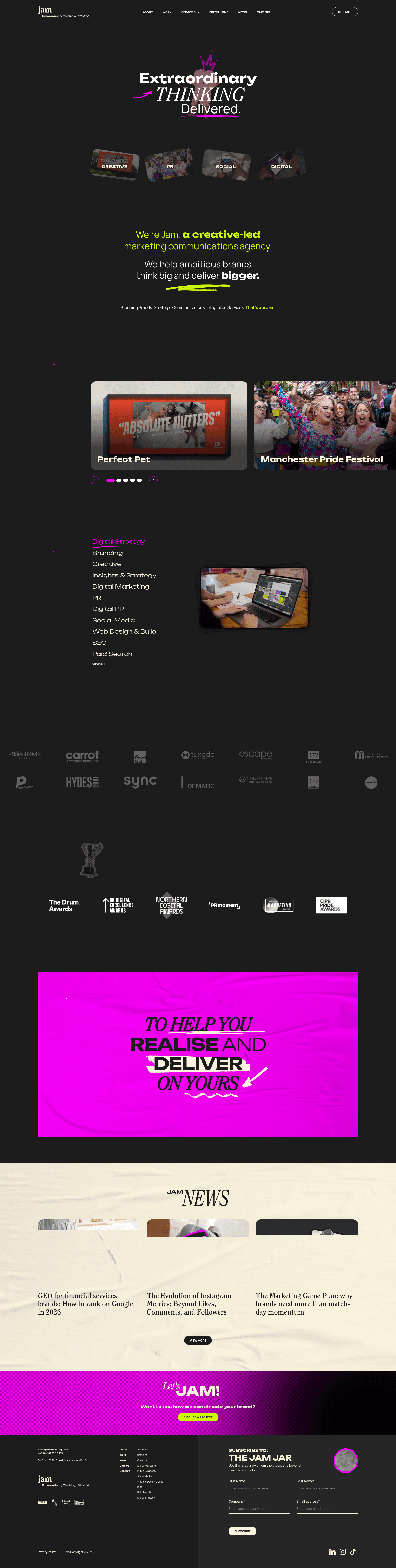 Jam website screenshot