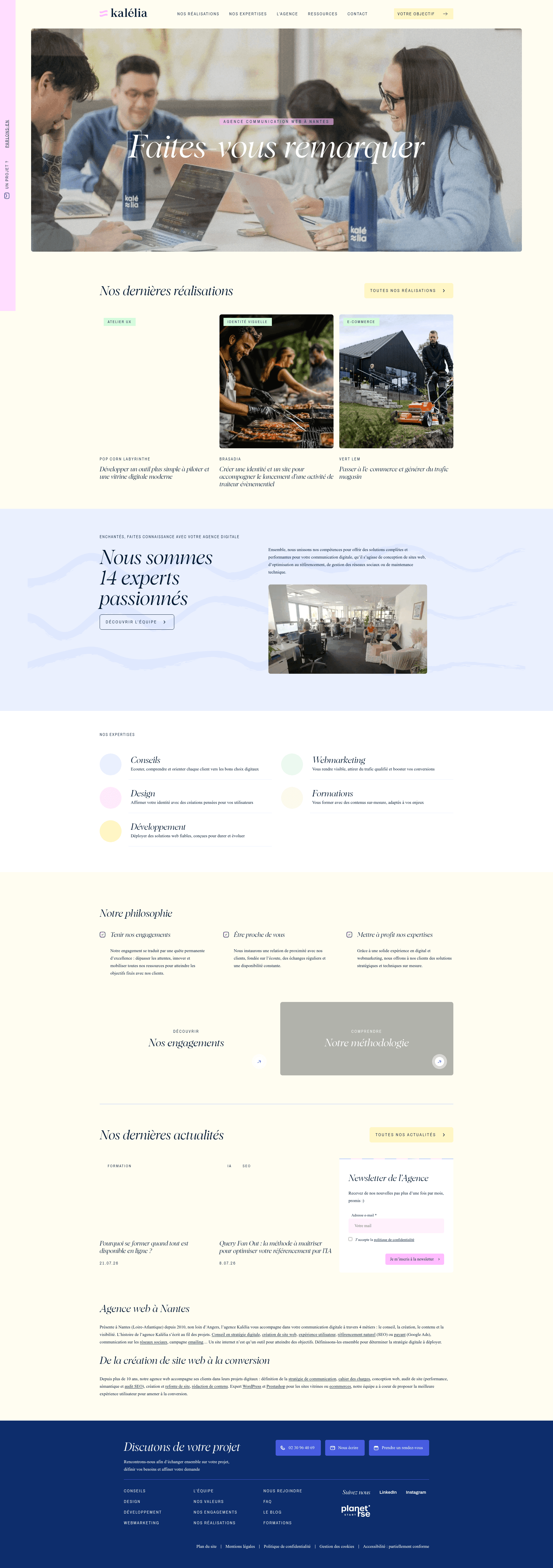 Kalélia website screenshot
