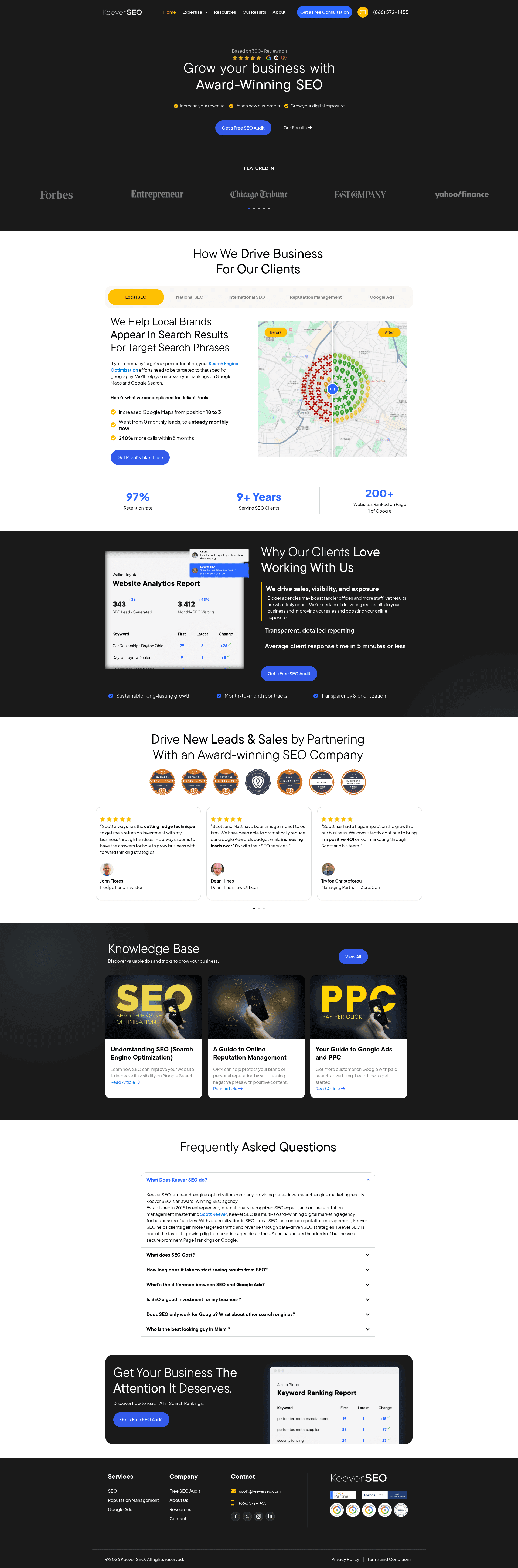 Keever SEO website screenshot