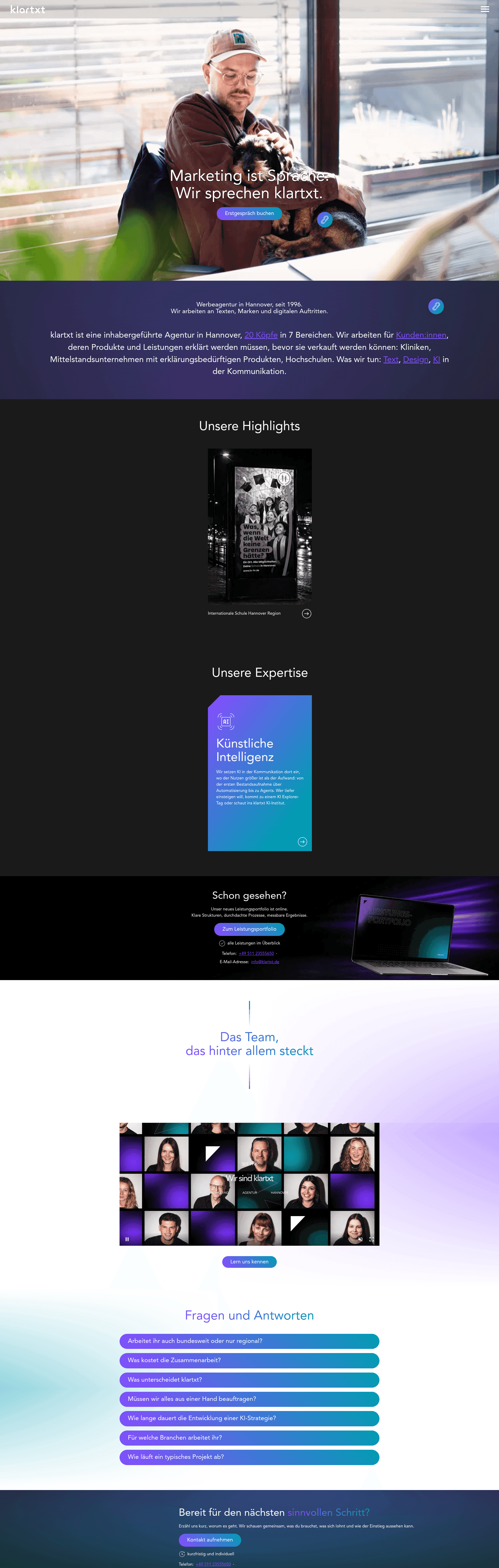 klartxt website screenshot