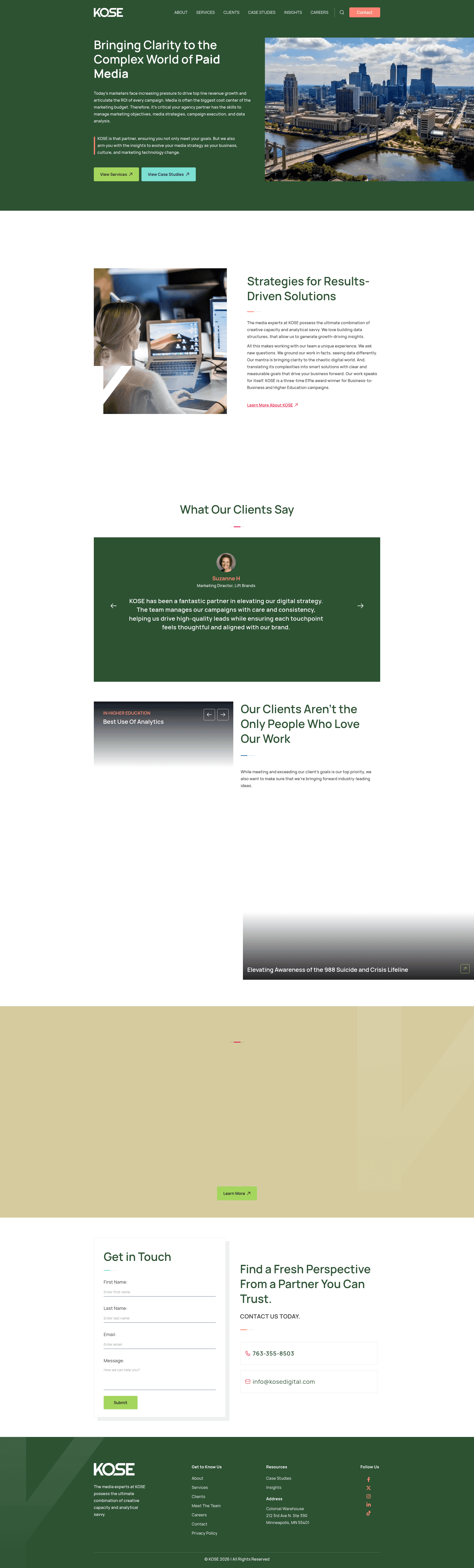 Kose website screenshot