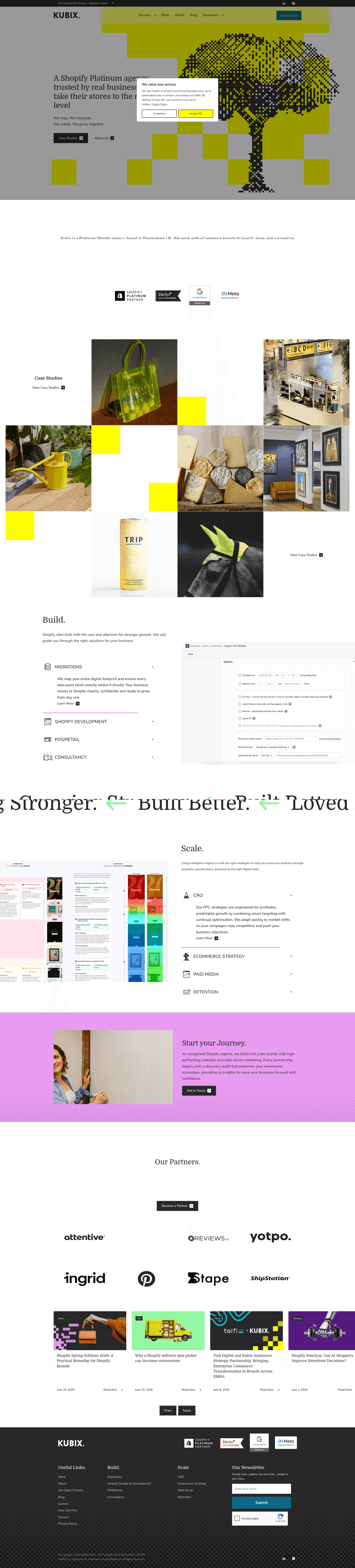 Kubix website screenshot