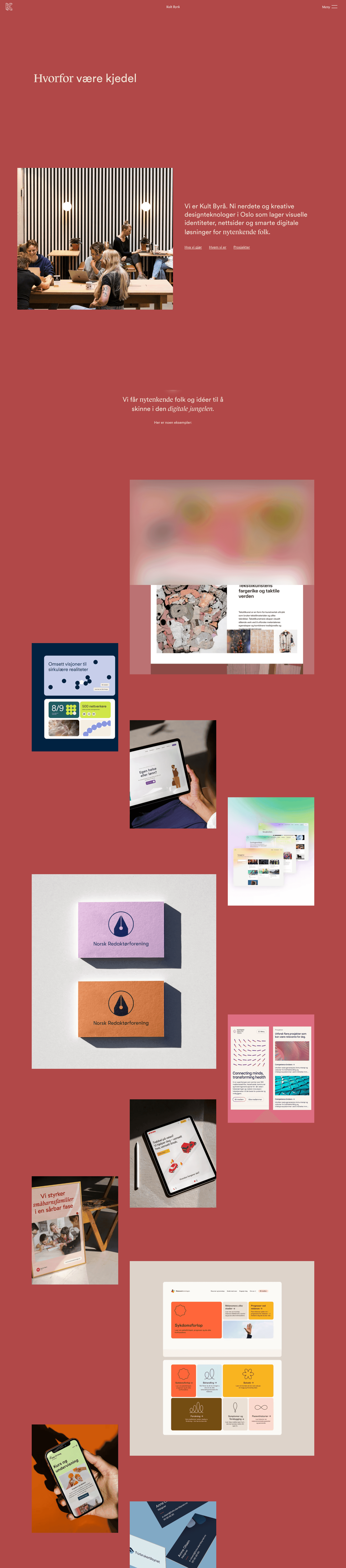 Kult Byrå website screenshot