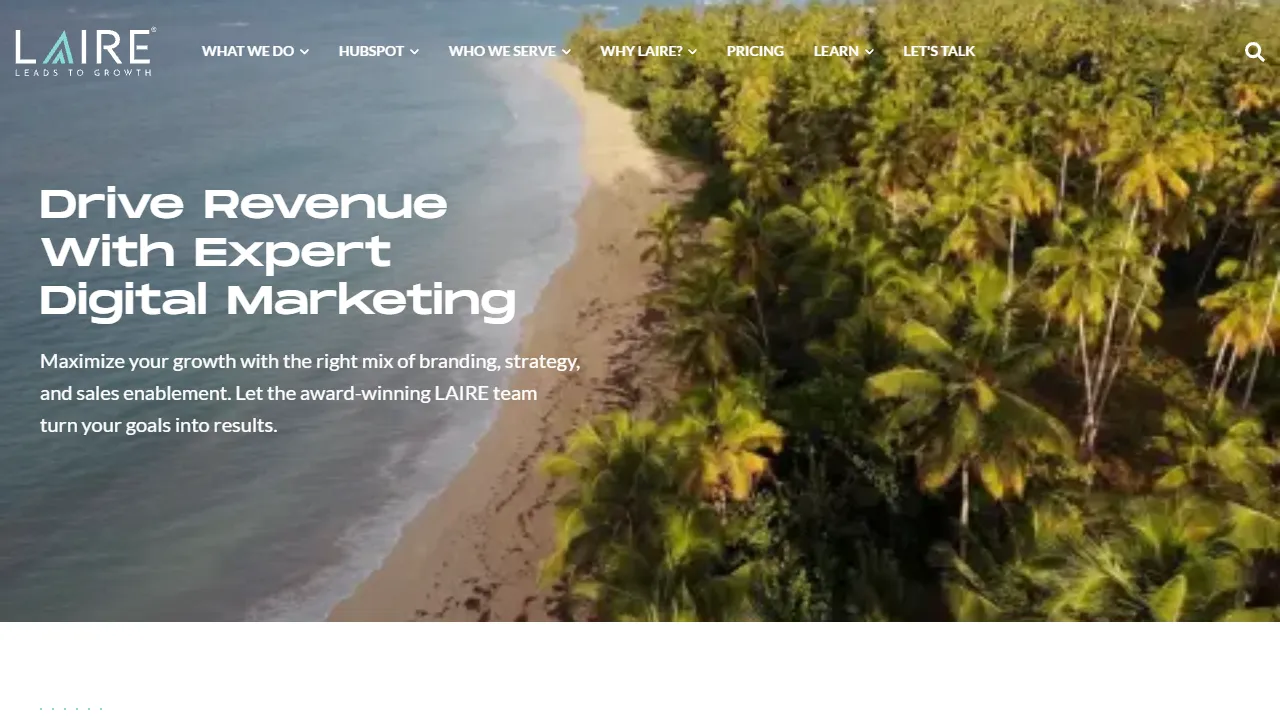 Laire website screenshot