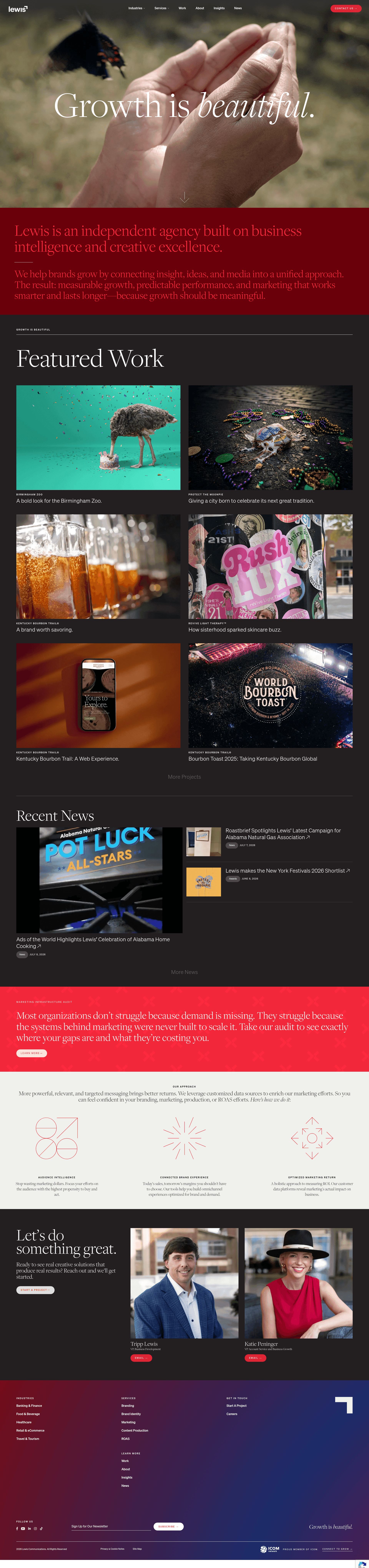 Lewis website screenshot