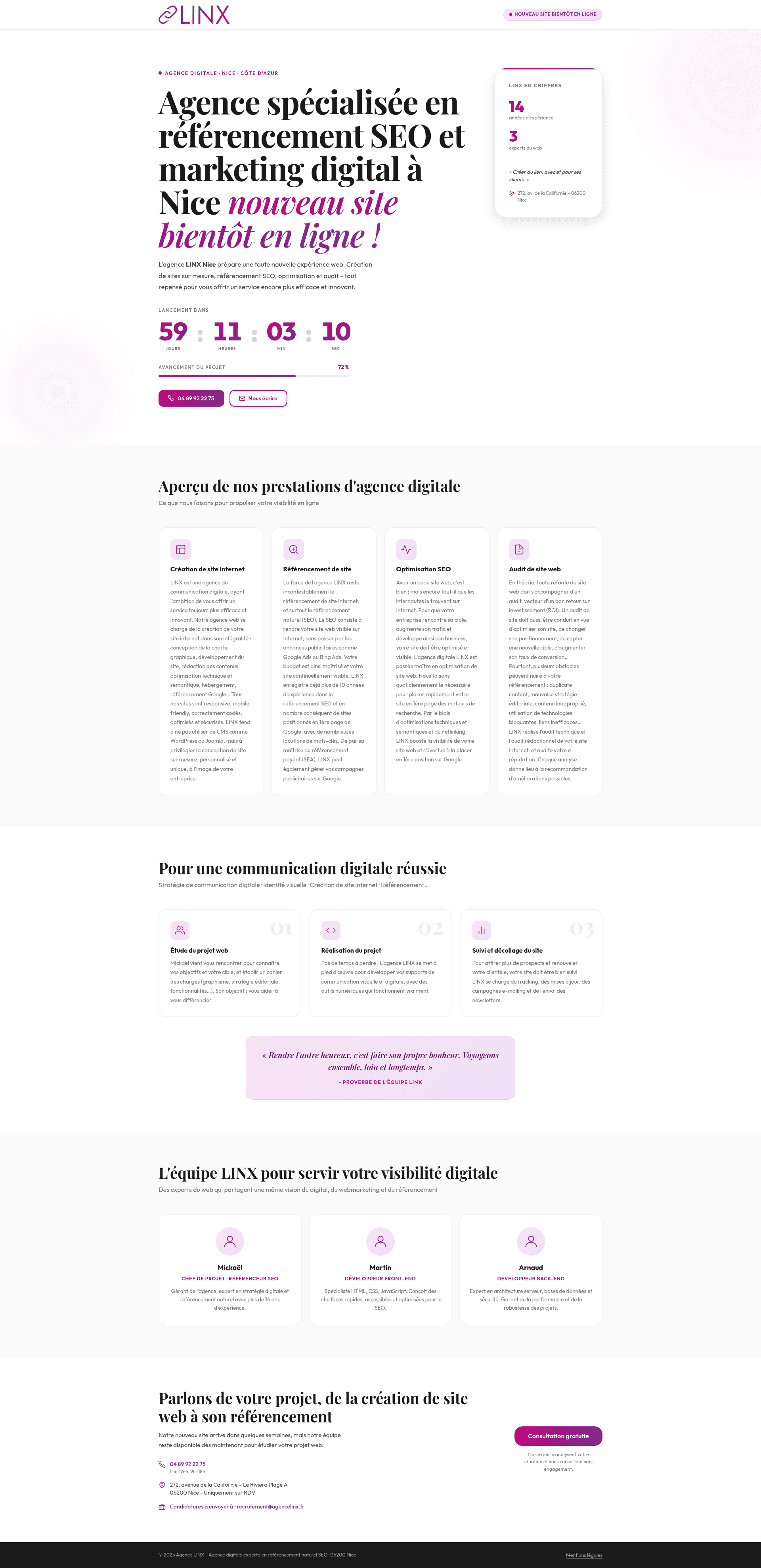 Linx website screenshot