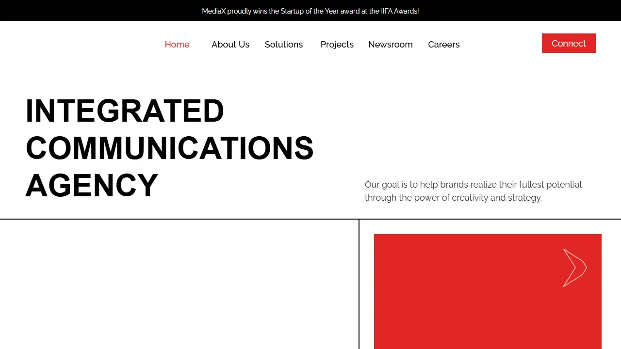 MediaX website screenshot