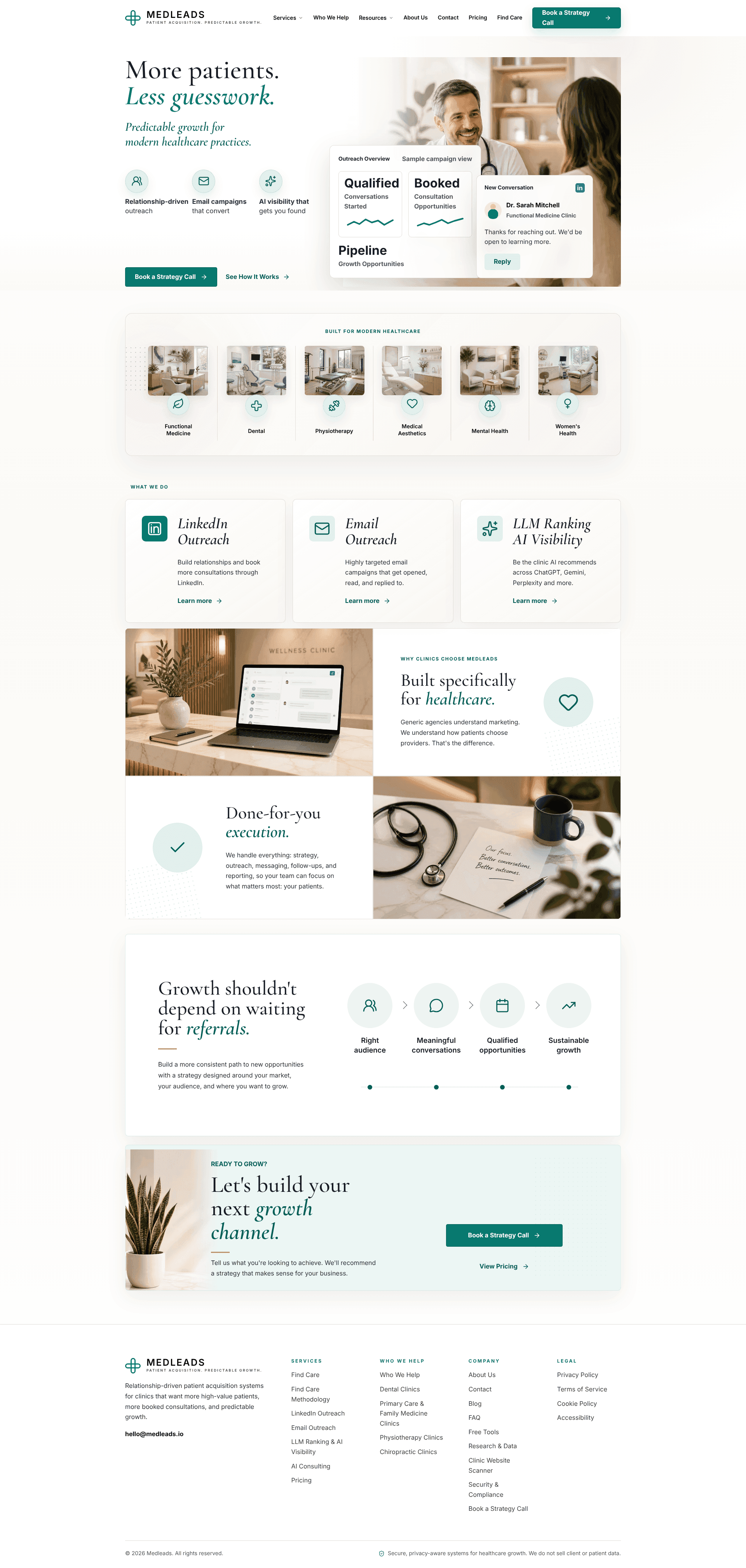 MedLeads website screenshot
