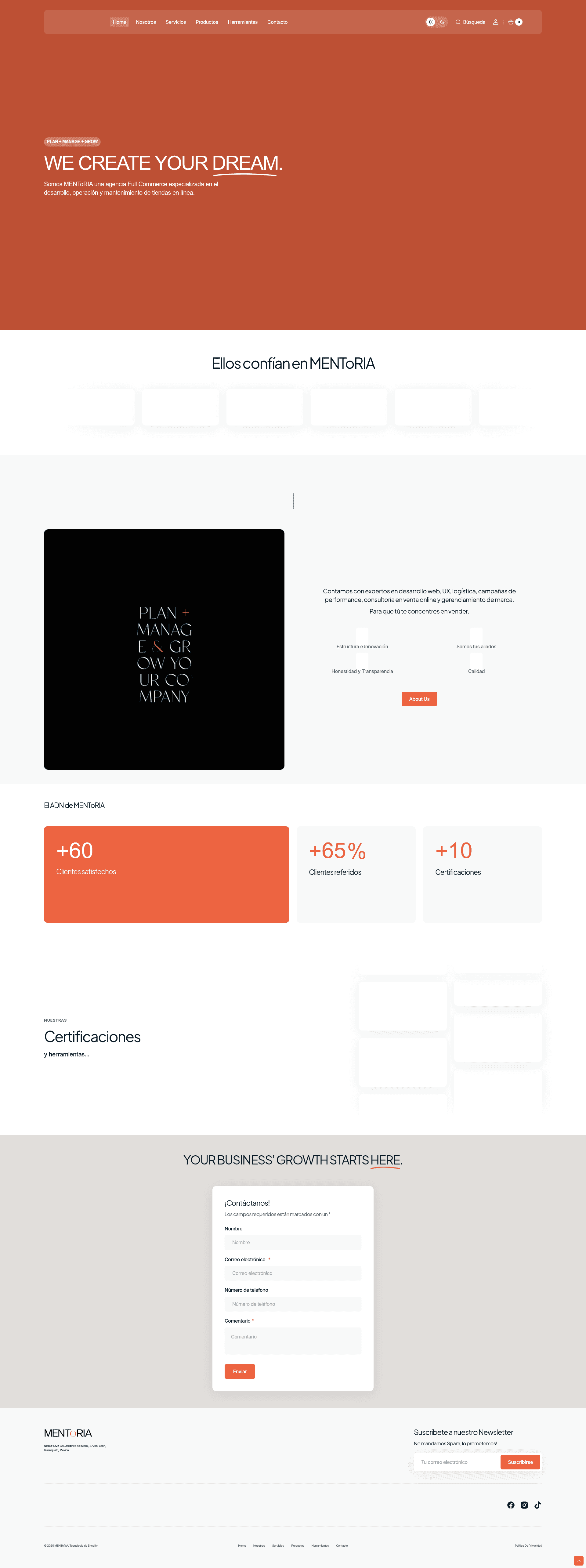 MENToRIA website screenshot