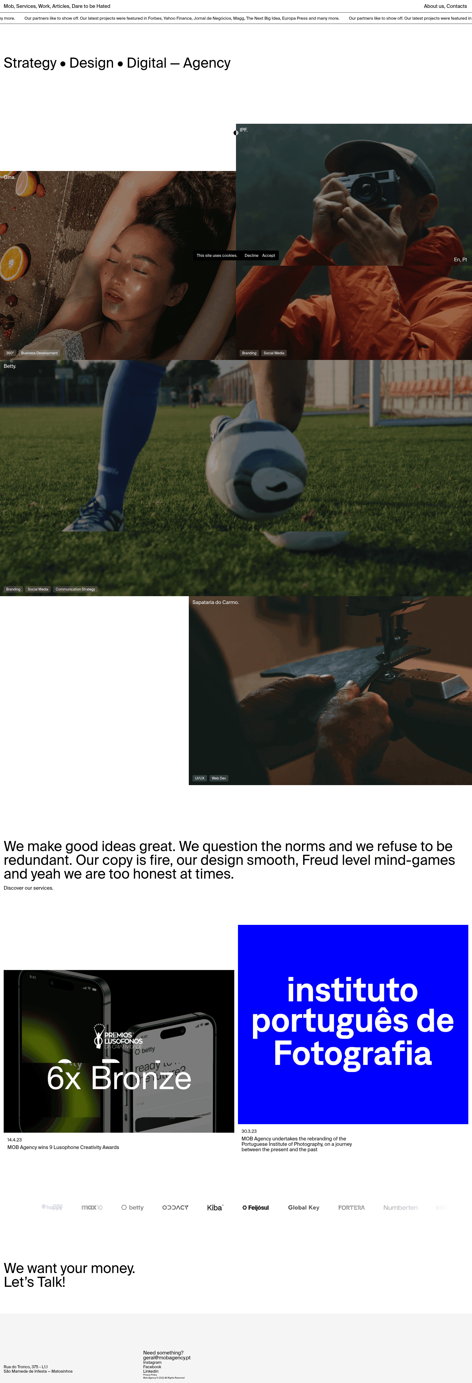 MOB Agency website screenshot