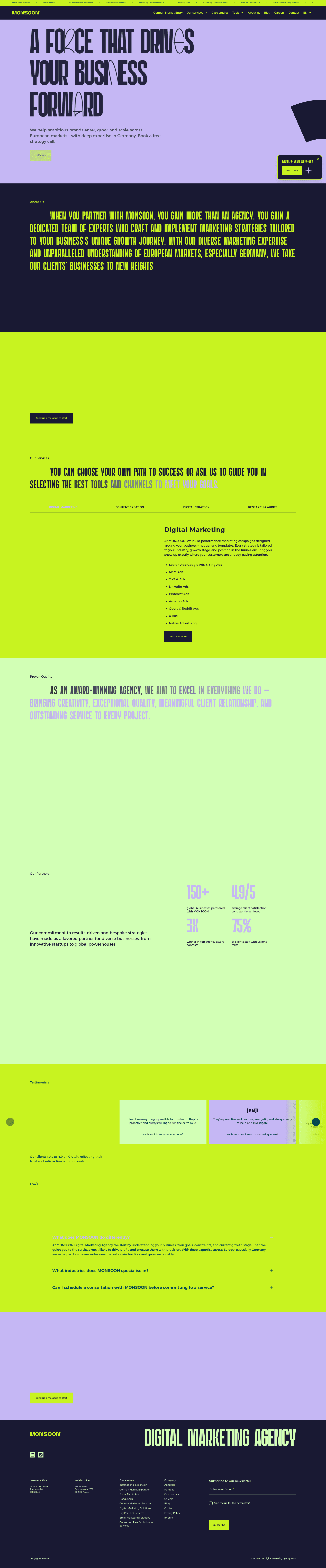 Monsoon website screenshot