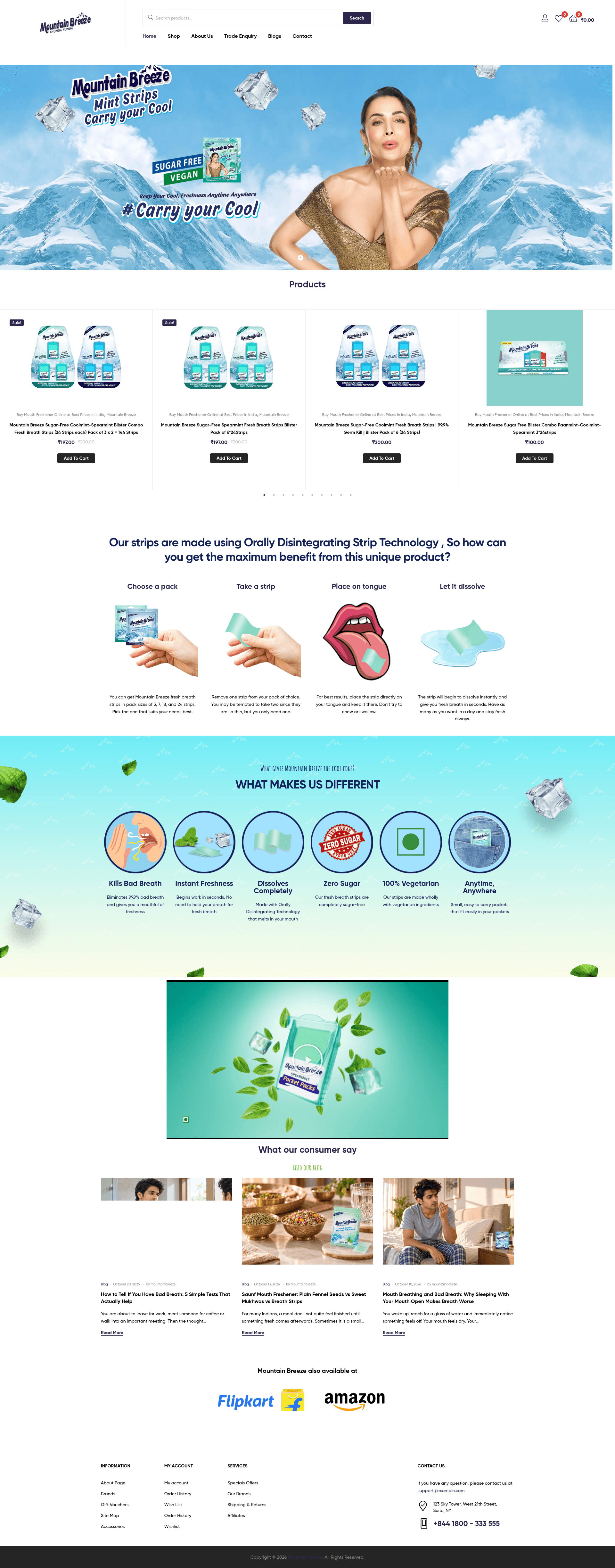 Mountain Breeze website screenshot