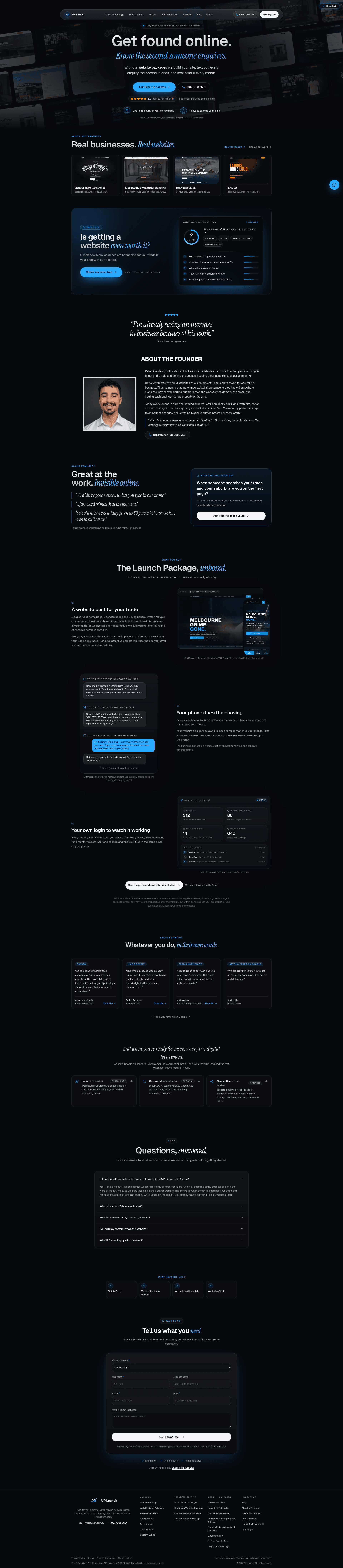 MP Launch website screenshot