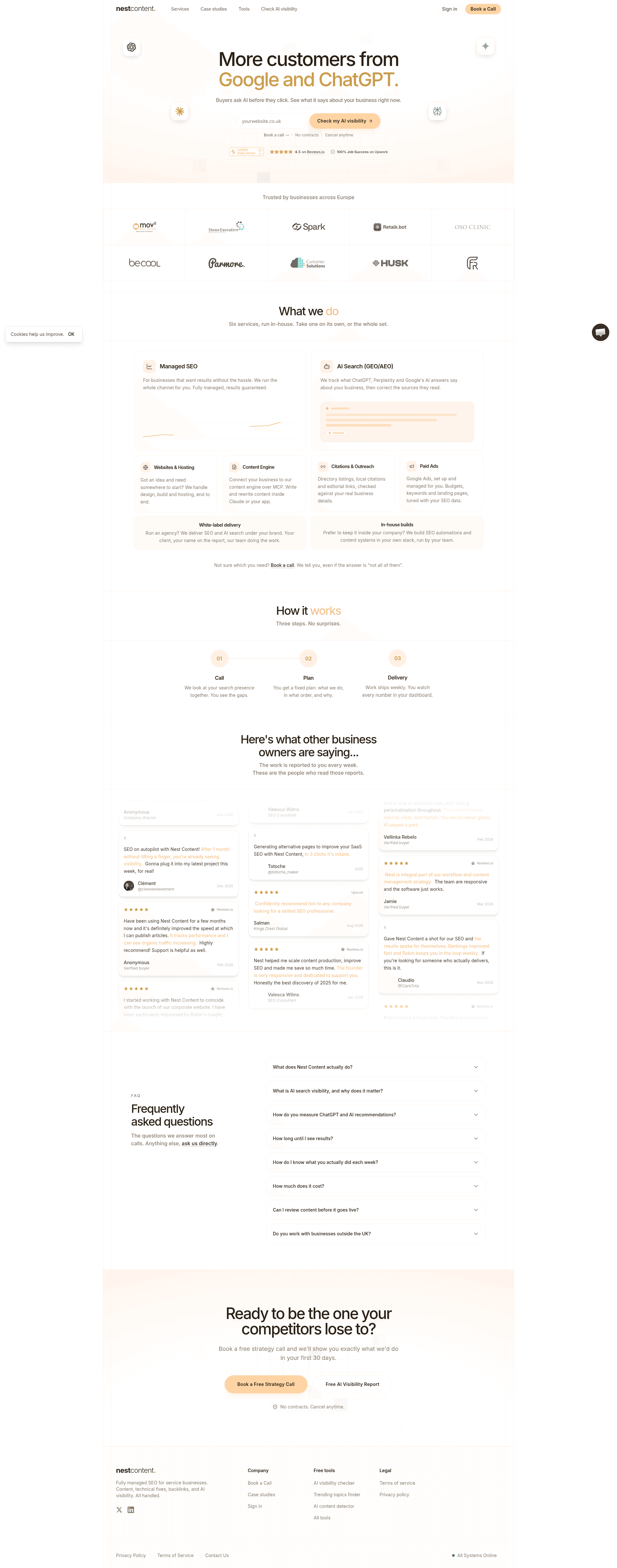 Nest Content website screenshot