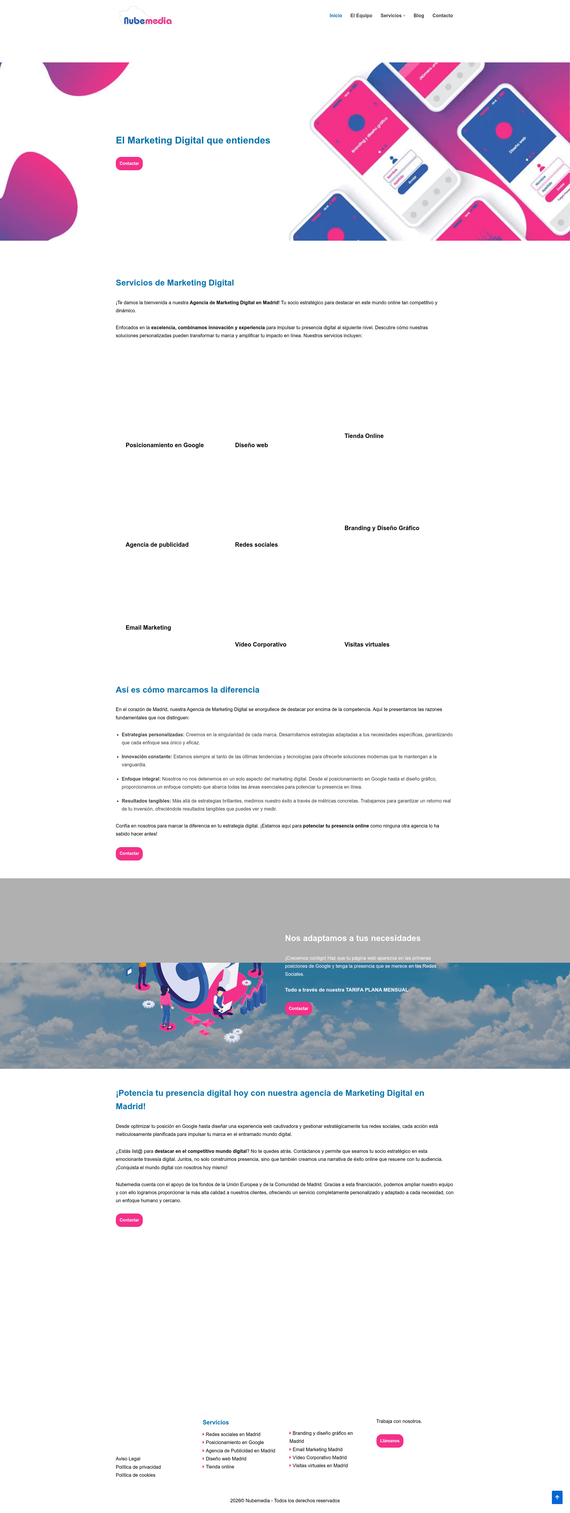 Nubemedia website screenshot