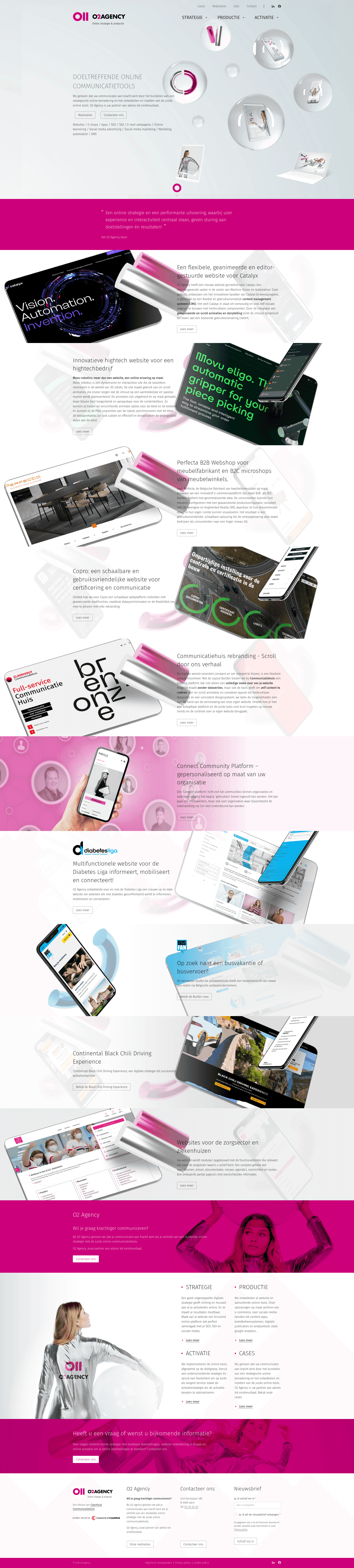 O2 Agency website screenshot