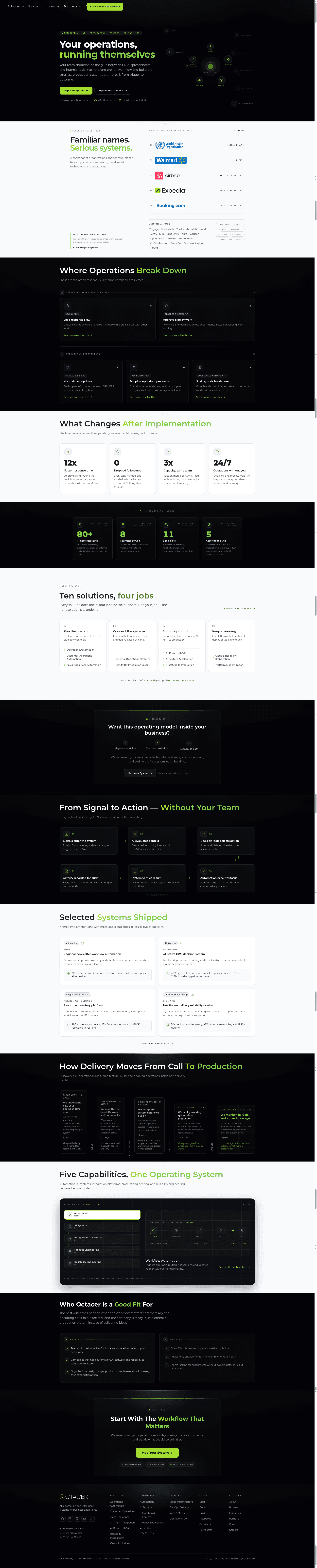 Octacer website screenshot