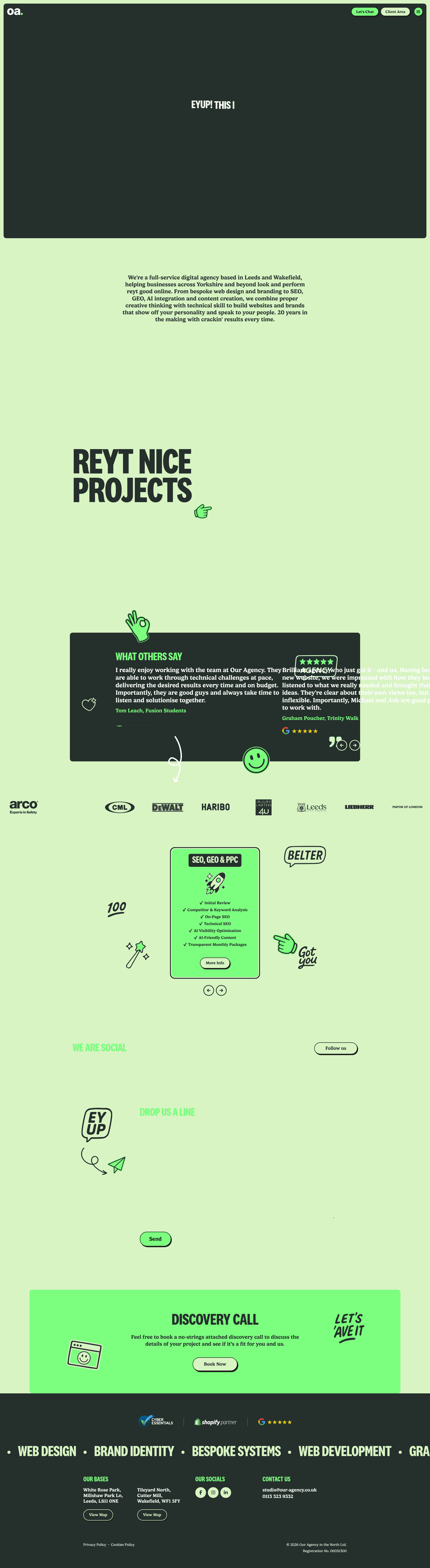 Our Agency website screenshot