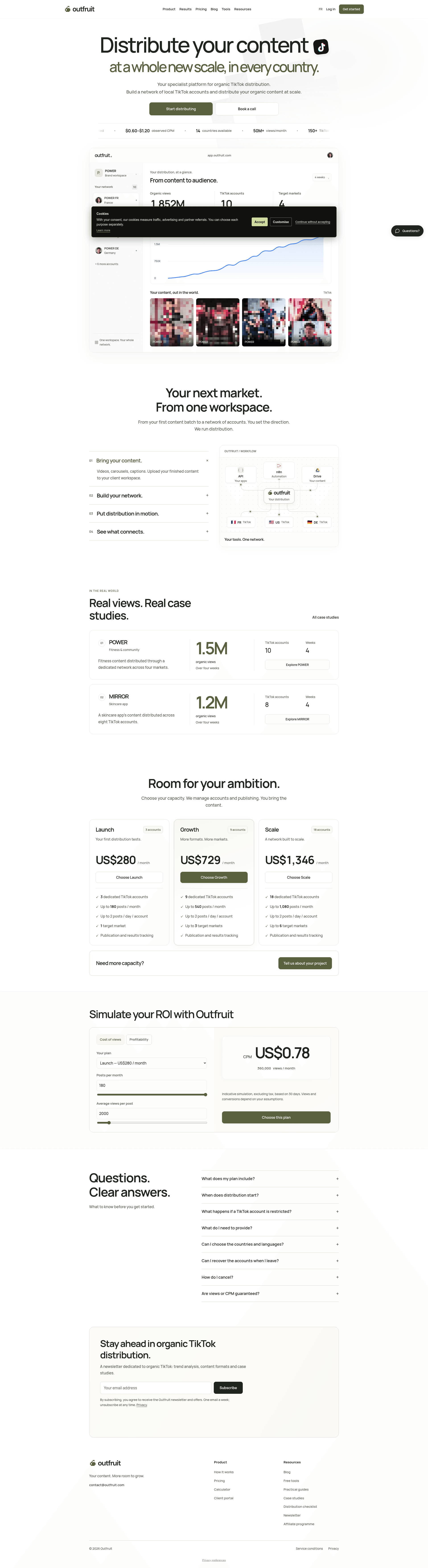 Outfruit website screenshot