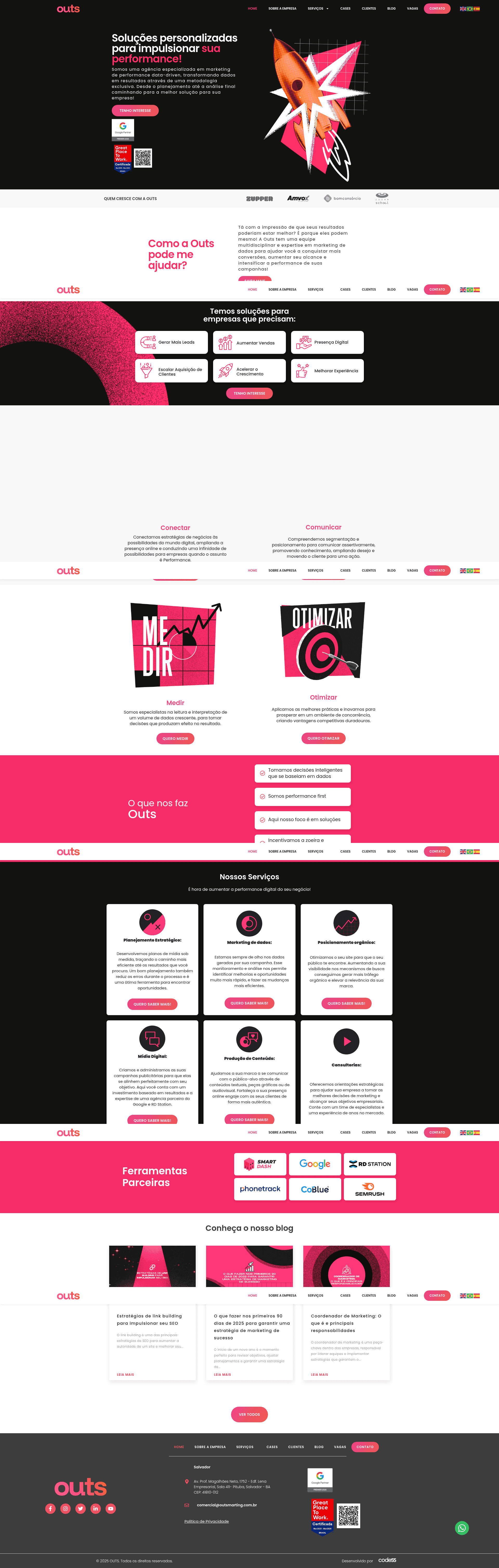 Outs website screenshot