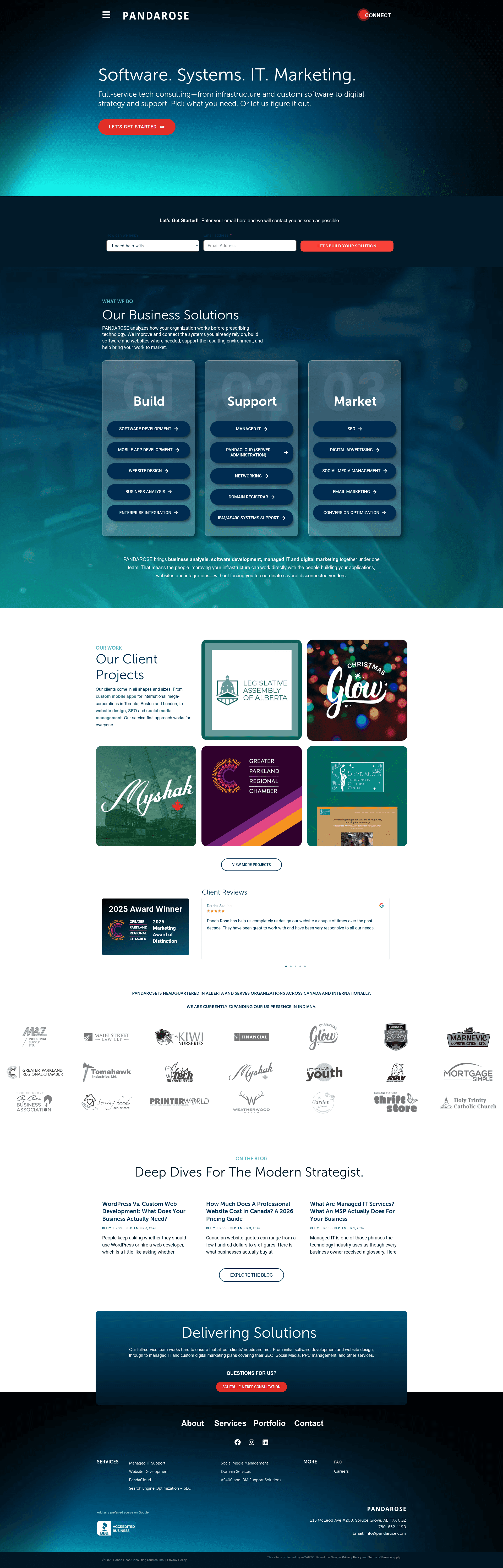 Pandarose website screenshot