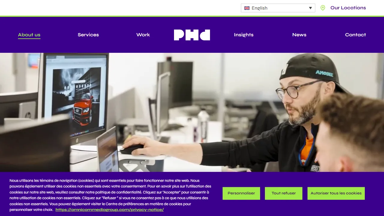 Screenshot of PHD Media