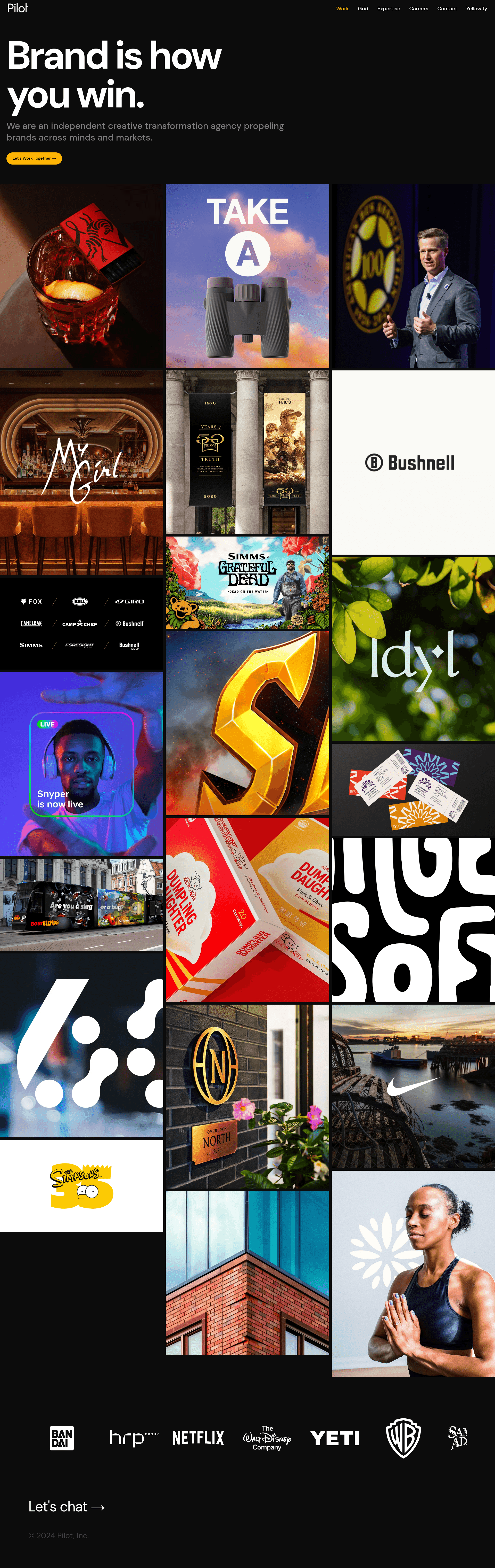 Pilot, website screenshot