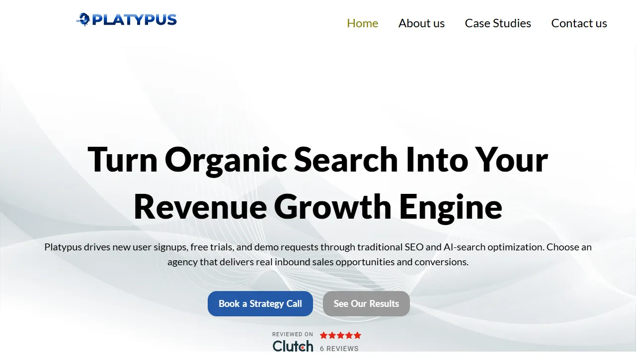 Platypus SEO website screenshot