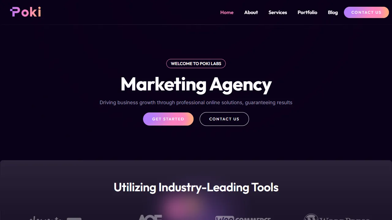 Poki Labs website screenshot